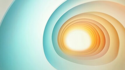 Poster - Soft Curves in Pastel Colors with Organic Tunnel Design