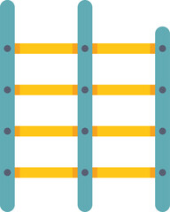 Poster - cartoon wooden ladder with yellow steps providing access to a higher level