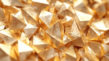 Abstract golden geometric shapes background.