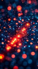 Poster - Abstract Close-Up of Microchip with Colorful Lights