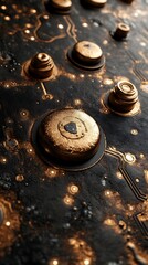 Poster - Stunning Abstract Microchip Close-Up View