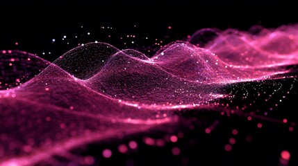 Poster - A calm, glowing network of abstract shapes, representing the harmonious flow of data in machine learning models, 4K resolution
