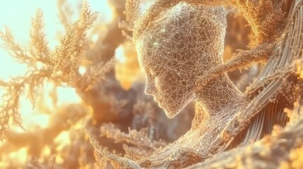 Poster - A serene, softly glowing network of interconnected shapes, symbolizing the balance of AI s decision-making processes, 4K resolution