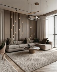 Modern living room in a stylish and luxurious style concept..