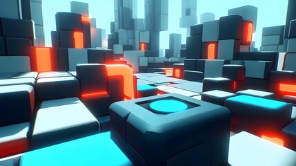 Poster - A high-energy, neon-glowing network of shapes representing AI models in a futuristic, fast-paced atmosphere, bold and abstract, 4K resolution