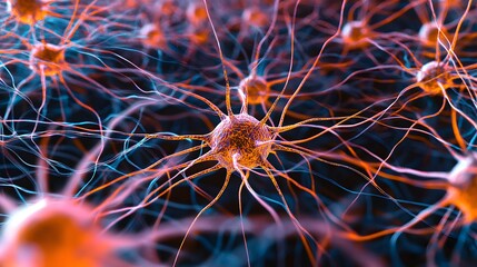 Poster - A vibrant, high-energy network of glowing shapes symbolizing the rush of AI model training in competitive environments, abstract and intense, 4K resolution