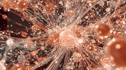 Poster - A complex web of glowing nodes and geometric shapes, symbolizing the interconnected layers of a deep learning neural network, 4K resolution