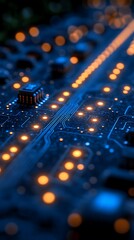 Poster - Vibrant Swirling Neon Circuit Composition
