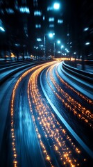 Poster - Vibrant Digital Landscape with Swirling Lights