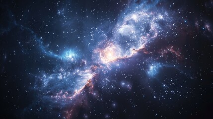 Wall Mural - realistic nebula surrounded by stars and cosmic dust in a deep space background