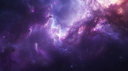 Wall Mural - realistic nebula surrounded by stars and cosmic dust in a deep space background