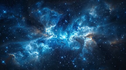Wall Mural - realistic nebula surrounded by stars and cosmic dust in a deep space background