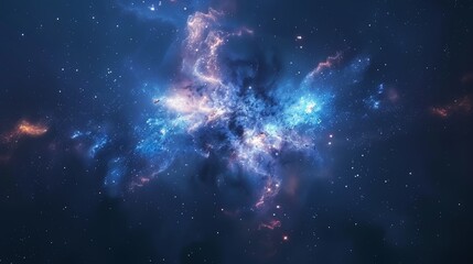 Wall Mural - realistic nebula surrounded by stars and cosmic dust in a deep space background