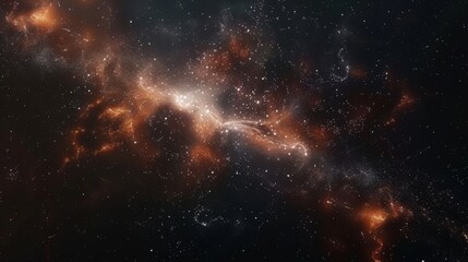 Wall Mural - realistic nebula surrounded by stars and cosmic dust in a deep space background