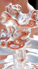 Poster - Abstract Liquid Metal Sculpture with Glossy Finish