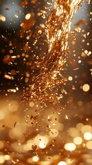 Poster - Ethereal Composition of Fragmented Golden Shapes
