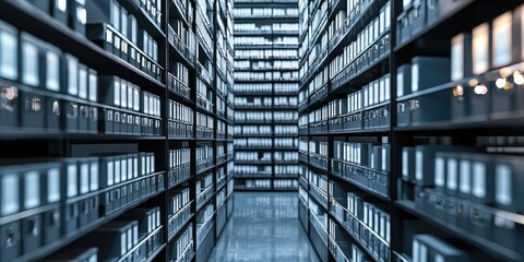 Leinwandbilder - An innovative document processing hub with automated AI systems that efficiently handle and archive massive data volumes.