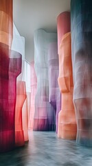 Poster - Ethereal Digital Landscape with Glowing Features