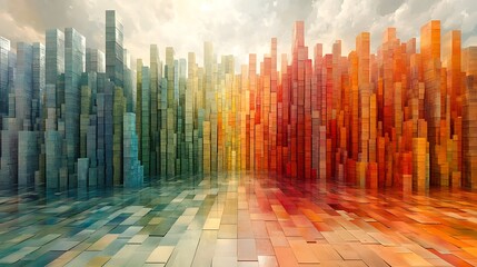 Poster - Intricate Maze of Crystalline Structures in Vivid Colors