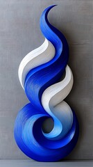 Poster - Abstract Blue Curves and Shapes in Modern Design