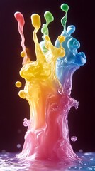 Poster - Vibrant Splashes of Color in Chaotic Motion
