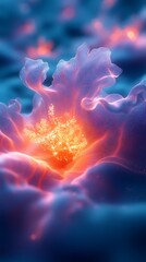 Poster - Fluid Motion Abstract Visualization with Glow Effect