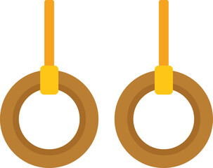 Poster - pair of gymnastic rings hanging on straps isolated on white background for gym training