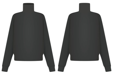 Sticker - Black roll neck shirt. vector illustration