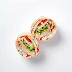 Wall Mural - Pitas chicken roll isolated background