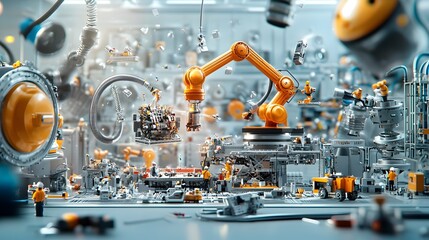 Poster - Detailed cross section showcasing the layered interior of an automated manufacturing assembly line