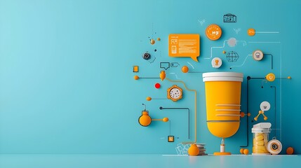 Leinwandbilder - Detailed Layered Infographic Visualization Displaying the Different Phases and Color Coded Sections of a Marketing Funnel Business Strategy