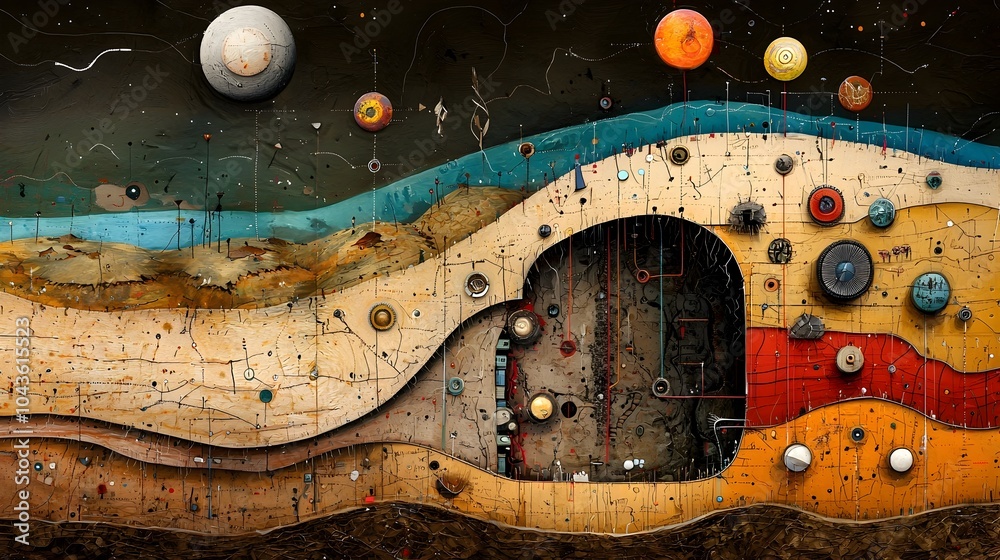 Layered Cross Section of a Calendar Year Showcasing Seasonal Changes ...