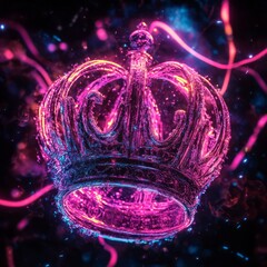 Canvas Print - golden simple standart shape crown with high detailed textures, minimalistic dark background, the me