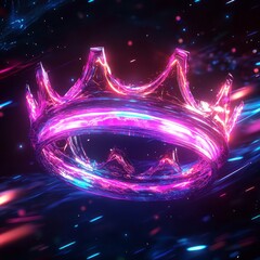 Wall Mural - golden simple standart shape crown with high detailed textures, minimalistic dark background, The metallic texture of the crown should reflect light, emphasizing its form with sharp and smooth lines