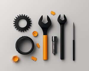 Assorted tools on a white isolated background