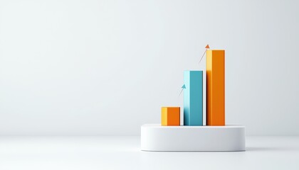 Colorful bar graph on white background