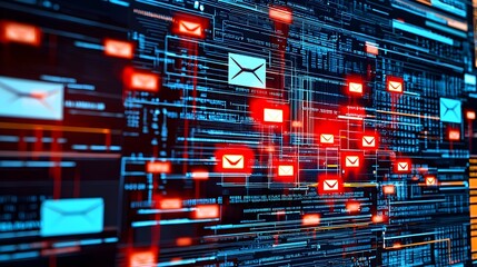 Poster - Alarming Cyber Security Warnings Spreading Across Tabs on a Digital Computer Screen Highlighting the Threat of Phishing and Malware Attacks in the Online World
