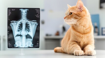 Poster - Close up view of an animal paw alongside an overlayed X ray image revealing the intricate skeletal structure beneath the surface