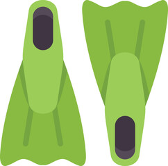 Poster - pair of green diving flippers, essential gear for propelling through water with speed and agility