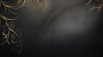 Elegant Gold Flourishes on Dark Background