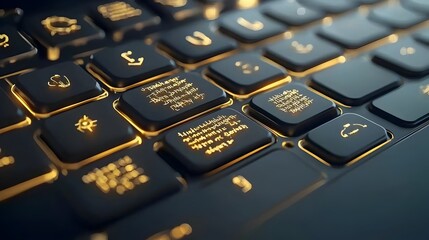 Suspicious messages hidden between the keys of a computer keyboard highlighting digital threats security vulnerabilities and the need for heightened cybersecurity measures in the digital age