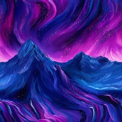 Wall Mural - northern lights and rainbow acid type with purples texture 