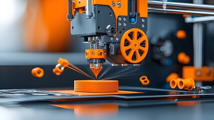 Aufkleber - Comprehensive Cutaway Diagram Depicting the Internal Structure and Functional Elements of a 3D Printing Device Including the Filament Feed Heating Nozzle and Print Bed