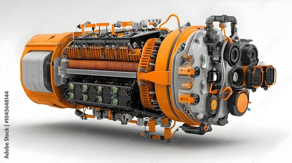Cross section of the internal components and structure of an electric ...