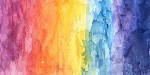 vertical rainbow watercolor paint ink illustration