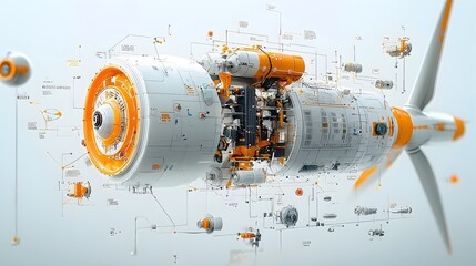 Leinwandbilder - Detailed cross section of a wind turbine system highlighting its essential components such as rotors energy converters and grid connections that enable the and distribution of renewable electricity