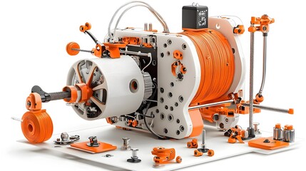 Aufkleber - Detailed cross section view of a 3D printer showcasing the intricate mechanisms and components that enable the additive manufacturing process including the filament feed heating nozzle and print bed