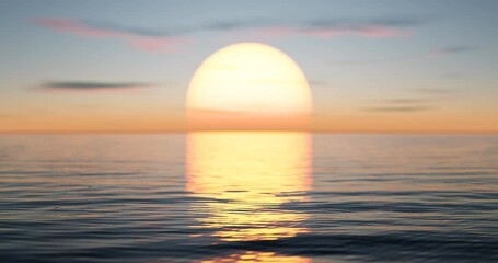 Wall Mural - wave sea beach and sunset sky abstract background. nature and summer concept. 3d render.
