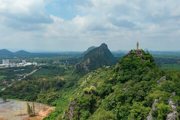 Aerial view of Heaven Valley (Hup Pha Sawan) in Ratchaburi. Thailand.