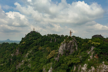 Aerial view of Heaven Valley (Hup Pha Sawan) in Ratchaburi. Thailand.